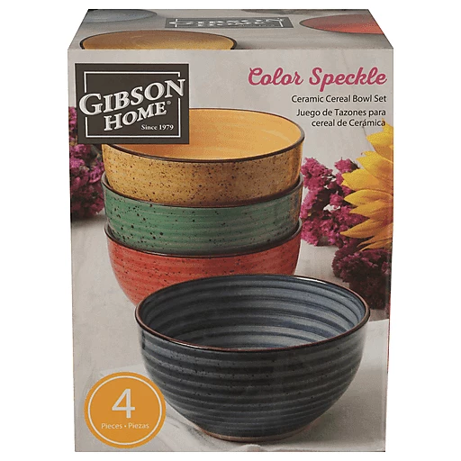 Acción de gracias Logro vestirse Gibson Home Color Speckle Ceramic Cereal Bowl Set 4 pc | Dishware | Ingles  Markets