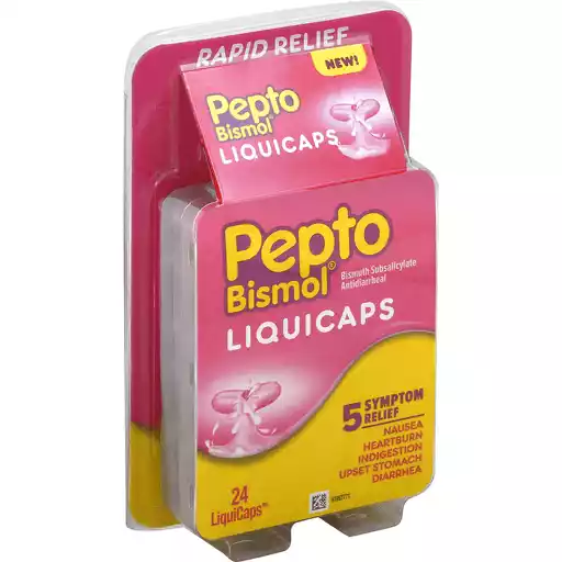 Pepto Bismol LiquiCaps (24 Count), Rapid Relief from Nausea, Heartburn,  Indigestion, Upset Stomach, Diarrhea | Health & Personal Care | Needler's  Fresh Market