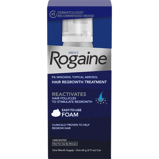Men's Rogaine 5% Minoxidil Foam Hair Loss and Hair Regrowth, Topical Treatment Thinning Hair, 1-Month | Shampoo | Harter House