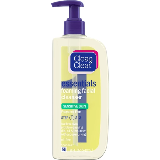 Regenerativ spænding Mening Clean & Clear Essentials Foaming Facial Cleanser for Sensitive Skin,  Oil-Free Daily Face Wash to Remove Dirt, Oil & Makeup Without Over-Drying,  Hypoallergenic & Fragrance-Free, 8 fl. oz | Cleansers | Festival