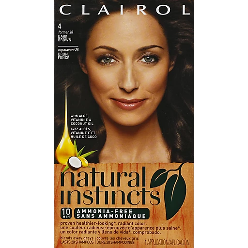 Clairol Natural Instincts, 4 / 28 Nutmeg Dark Brown, Semi-Permanent Hair  Color, 1 Kit | Hair Coloring | Festival Foods Shopping