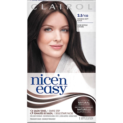 Clairol Nice 'n Easy, /123 Natural Soft Black, Permanent Hair Color, 1  Kit | Styling Products | Festival Foods Shopping