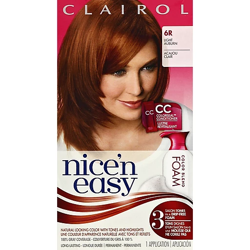 Clairol Nice 'n Easy Color Blend Foam Hair Color 6R Light Auburn Hair Color  Kit | Styling Products | Central Market