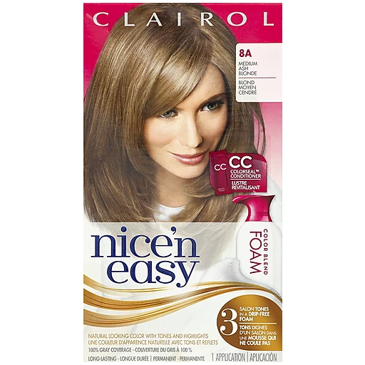 Clairol Nice 'n Easy Color Blend Foam Hair Color 8A Medium Ash Blonde Hair  Color Kit | Styling Products | Central Market