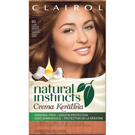 Clairol Natural Instincts Non-Permanent Hair Color Crema Keratina Hair Color  Light Golden Brown 6G Caramel Creme 1 Kit | Shop | Nam Dae Mun Farmers
