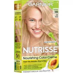 Garnier Nutrisse Nourishing Hair Color Creme, 100 Extra-Light Natural  Blonde (Chamomile), 1 kit | Hair Coloring | Walt's Food Centers