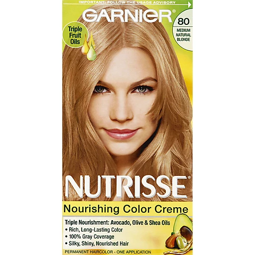 Garnier Nutrisse Hair Color, 80 Medium Natural Blonde Butternut Hair Color  | Hair Coloring | Foodtown