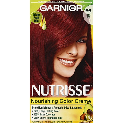 mikro kun Perle Garnier Nutrisse Nourishing Hair Color Creme, 66 True Red (Pomegranate), 1  kit | Hair Coloring | DeLaune's Supermarket