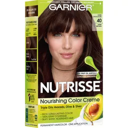 GARNIER Nutrisse Nourishing Hair Color Creme, 40 Dark Brown (Dark  Chocolate) | Hair Coloring | Service Food Market