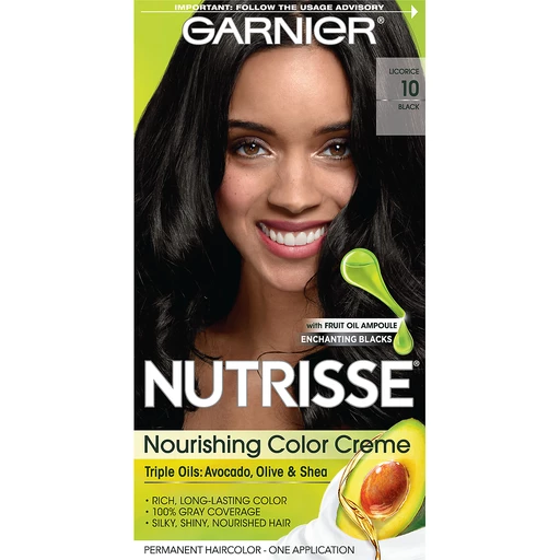 Garnier Nutrisse Nourishing Hair Color Creme, 10 Black (Licorice), 1 kit | Hair  Coloring | Real Value IGA