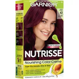 Garnier Nutrisse Nourishing Hair Color Creme, 42 Deep Burgundy (Black  Cherry), 1 kit | Hair Coloring | Festival Foods Shopping