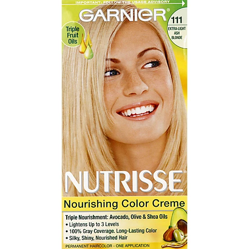 Garnier Nutrisse Nourishing Hair Color Creme, 111 Extra-Light Ash Blonde  (White Chocolate), 1 kit | Hair Coloring | FairPlay Foods