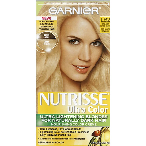 Garnier Nutrisse Ultra Color Nourishing Hair Color Creme, LB2 Ultra Light  Natural Blonde, 1 kit | Styling Products | ValuMarket