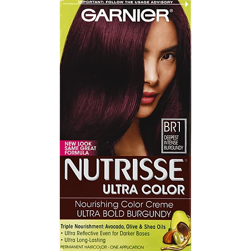 Garnier Nutrisse Ultra Color Nourishing Hair Color Creme, BR1 Deepest  Intense Burgundy, 1 kit | Hair & Body Care | Fishers Foods