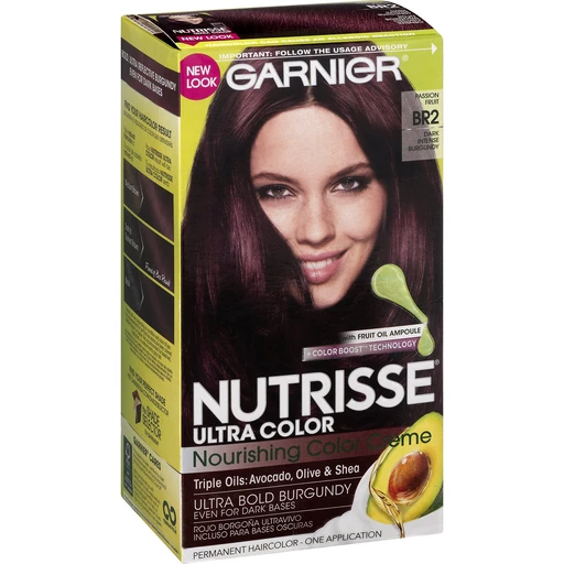 Garnier Nutrisse Haircolor, Permanent, Nourishing Color Creme, Passion  Fruit, BR2 Dark Intense Burgundy | Hair Coloring | Ramsey's Cash Saver