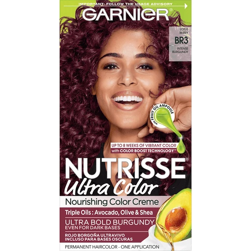 Garnier Nutrisse Ultra Color Nourishing Hair Color Creme, BR3 Intense  Burgundy, 1 kit | Buehler's