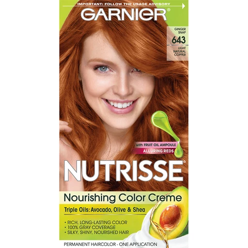 Garnier Nutrisse Nourishing Hair Color Creme, 643 Light Natural Copper, 1  kit | Shop | ValuMarket