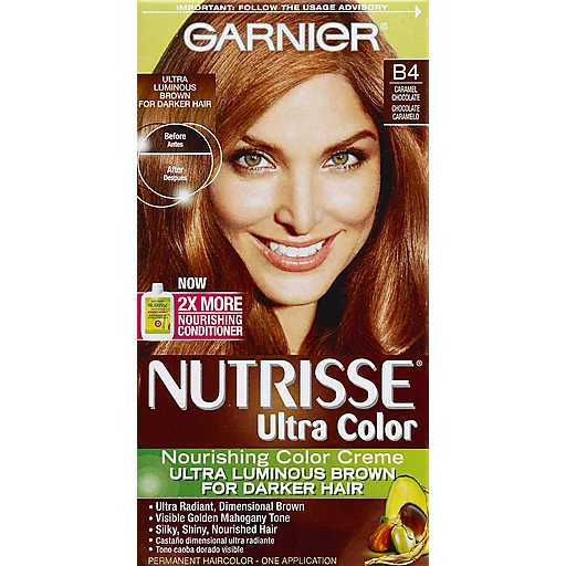 Garnier Nutrisse Ultra Color Nourishing Hair Color Creme, B4 Caramel  Chocolate, 1 kit | Pantry | Breaux Mart