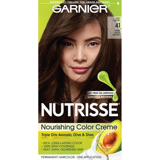 Garnier Nutrisse Nourishing Hair Color Creme, 41 Dark Nude Brown, 1 kit |  Shop | Oak Point Market