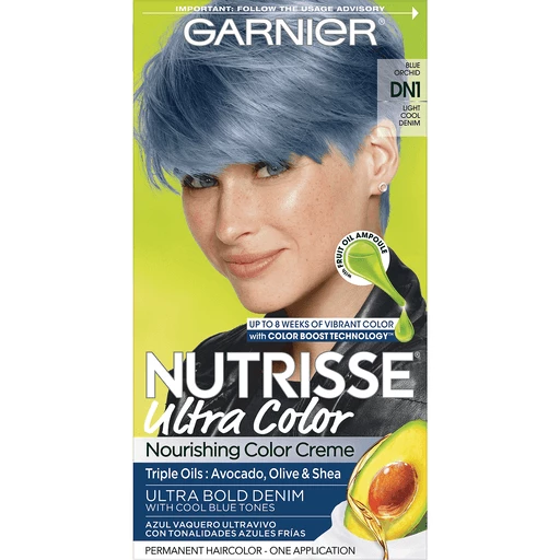Garnier Nutrisse Ultra Color Nourishing Hair Color Creme, DN1 Light Cool  Denim, 1 kit | Shop | Food Country USA