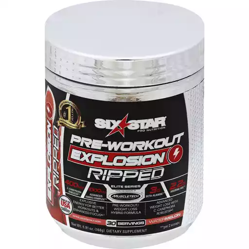 Six Star Elite Series Pre-Workout Explosion, Ripped, Watermelon ...
