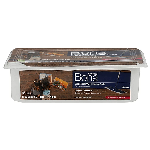 Bona Express Original Formula, Bona Hardwood Floor Wet Cleaning Pads 12 Count