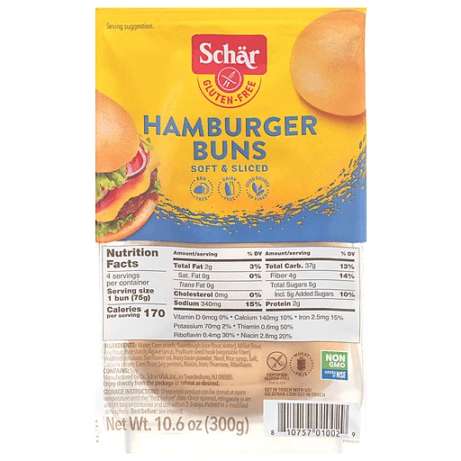 I tide trolley bus Minister Schar Gluten Free Hamburger Buns 10.6 Oz | Bread, Muffin & Scone Mix |  Sedano's Supermarkets