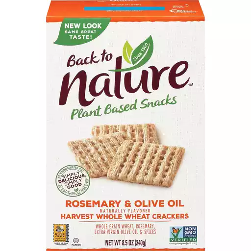 Back To Nature Crackers Harvest Whole Wheat Rosemary Olive Oil Crackers Wagner S Iga