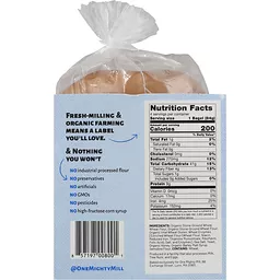 One Mighty Mill Fresh Milled Whole Wheat Plain Mighty Bagels 4 ea, Bread