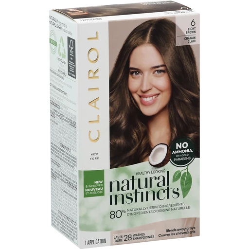 Natural Instincts Clairol Hair Color, Suede Light Brown 6 | Shop | Tom's  Food Markets