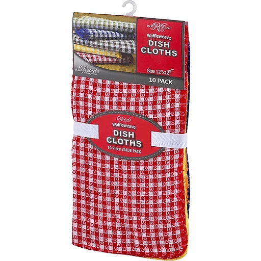 Royal Crest Waffleweave Dish Cloths 12x12 - 10 CT, Cleaning Tools &  Sponges